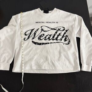 Mental Health Wealth White Long Sleeve Tee